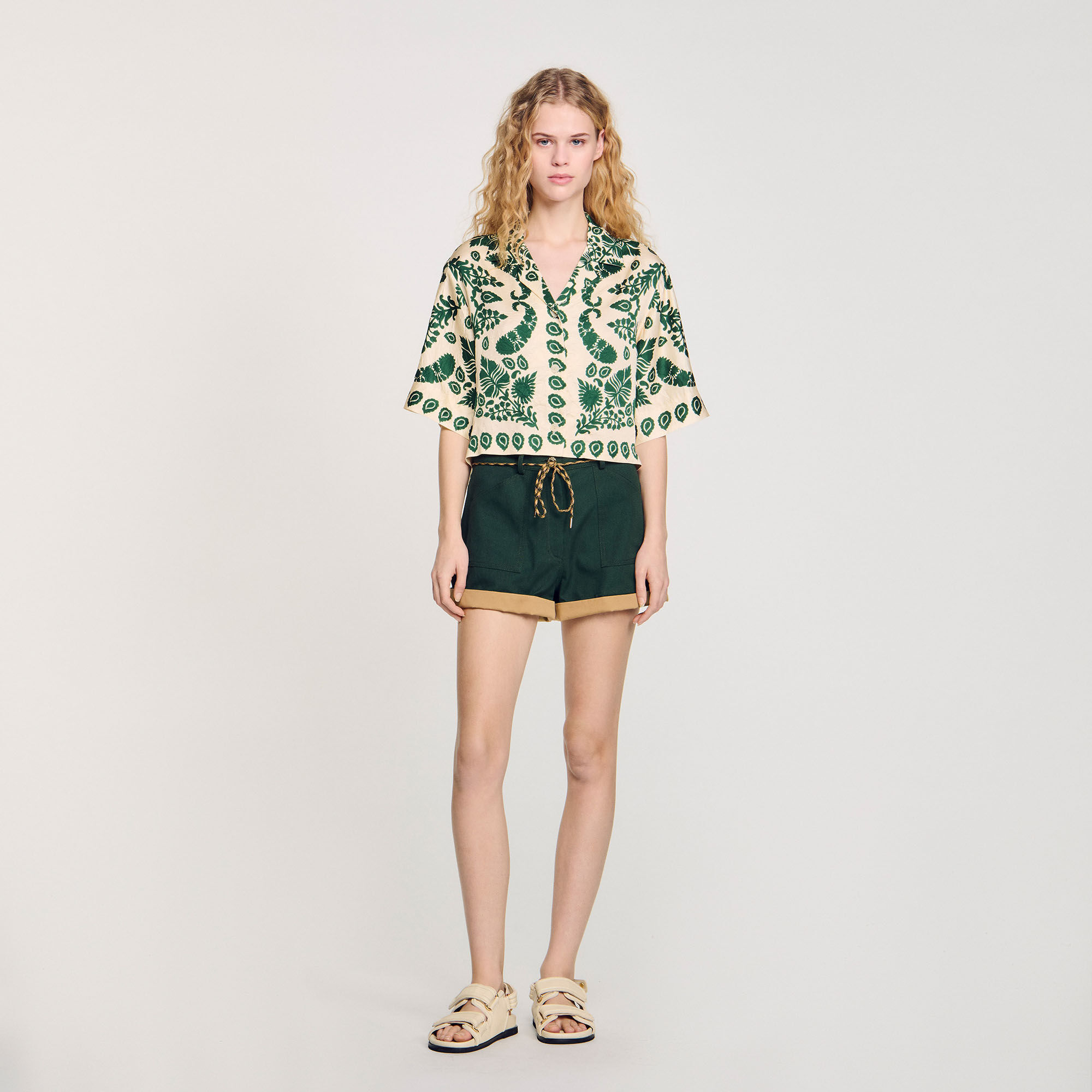 Overhemdblouse met bloemenprint