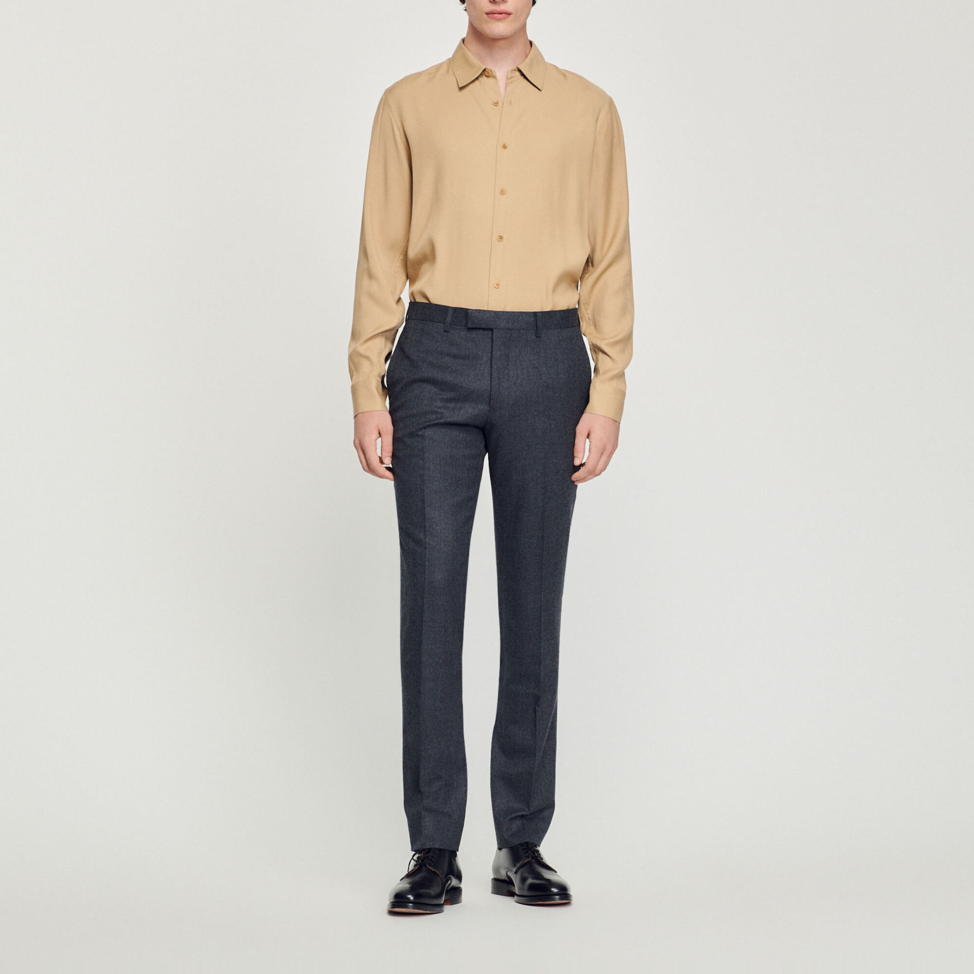 Flannel suit trousers