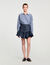 Korte denim rok met volants
