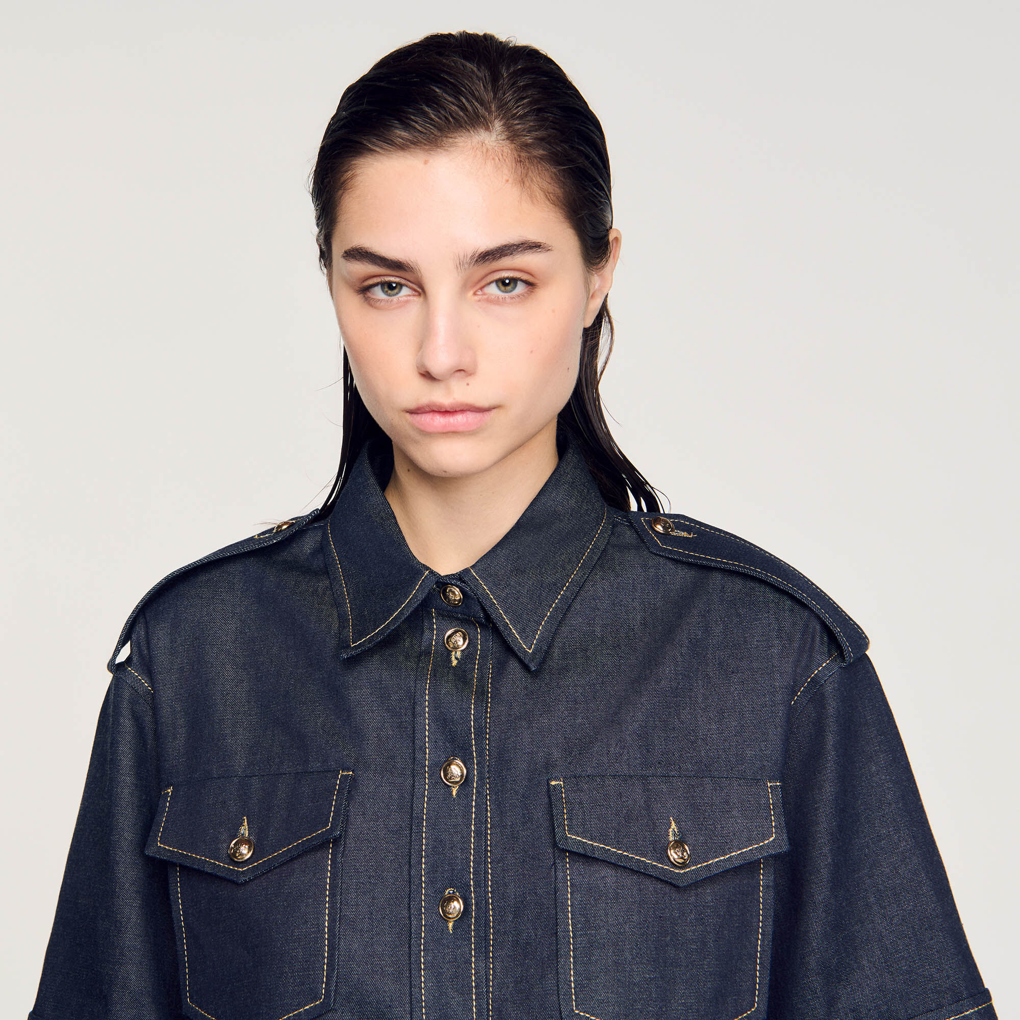 Overhemdblouse denim