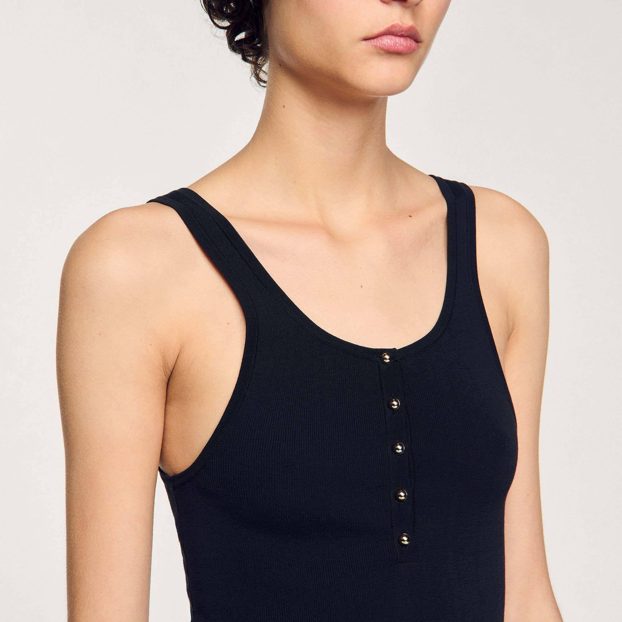 Tanktop ribgebreid