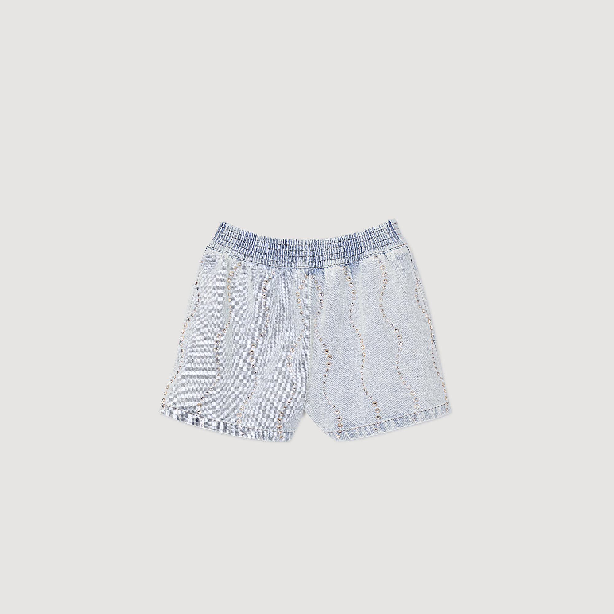 Jeansshort stras en parels