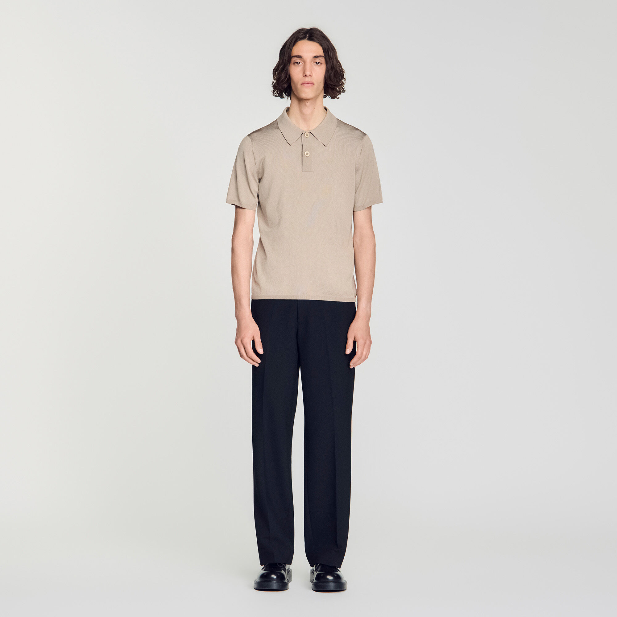 Tricot poloshirt met korte mouwen