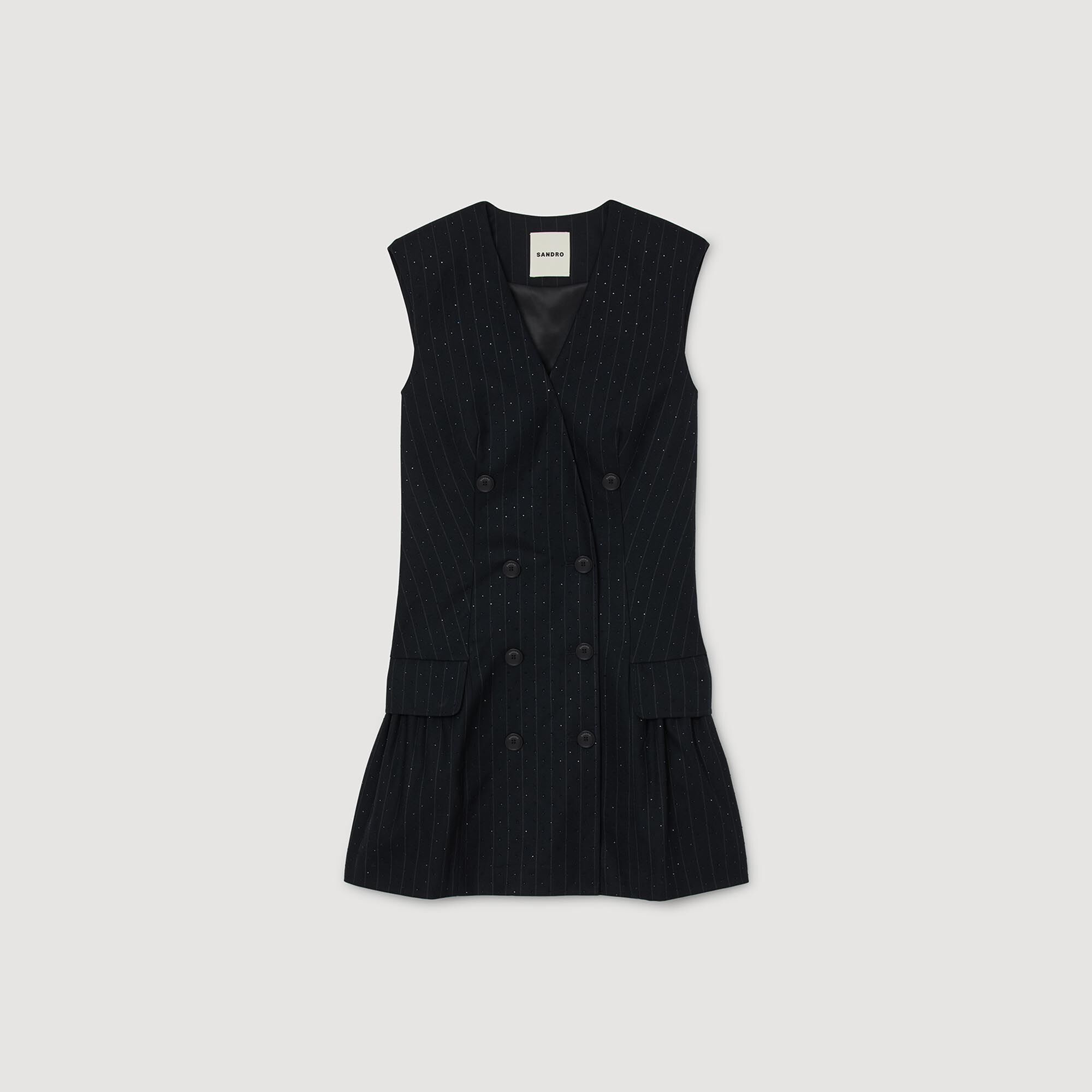 Korte jurk blazer stijl met stras