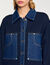 Cardigan vest met denim details