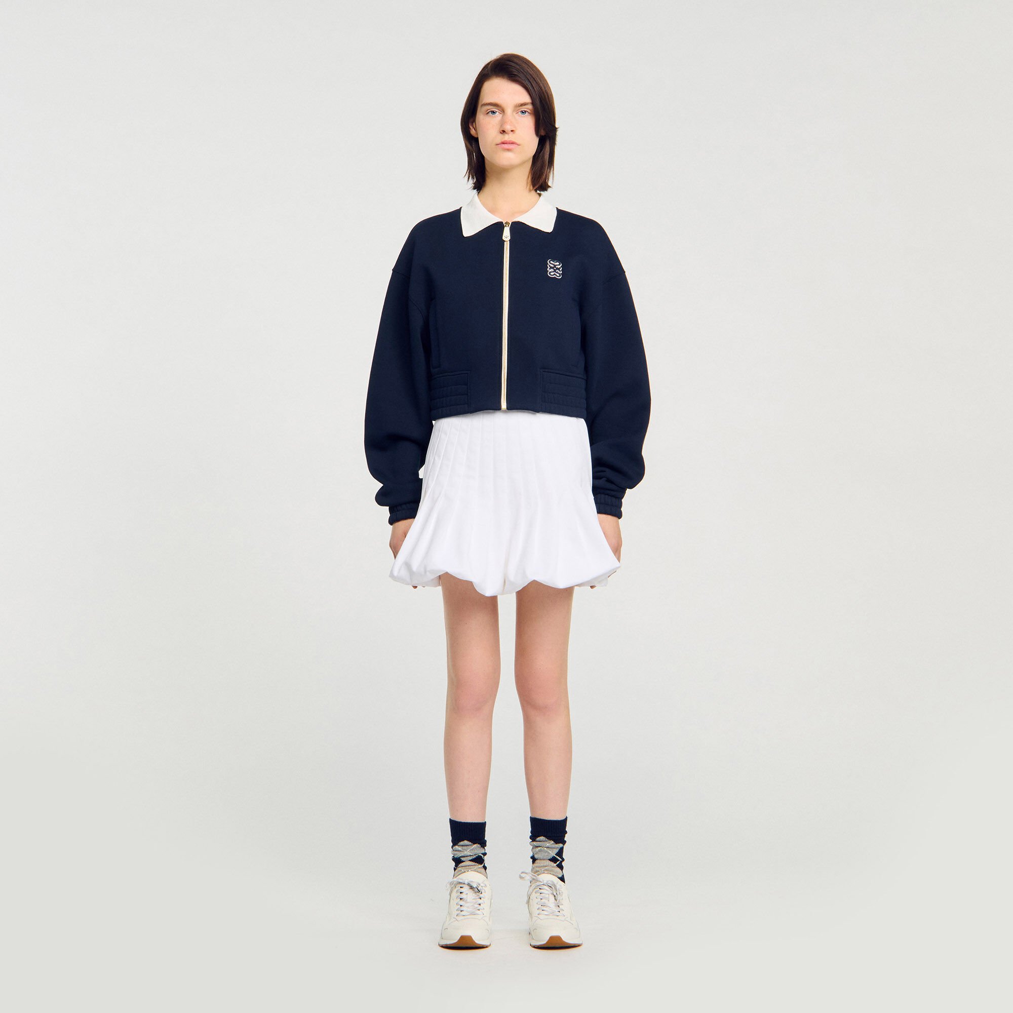 Kort sweatshirt bicolor
