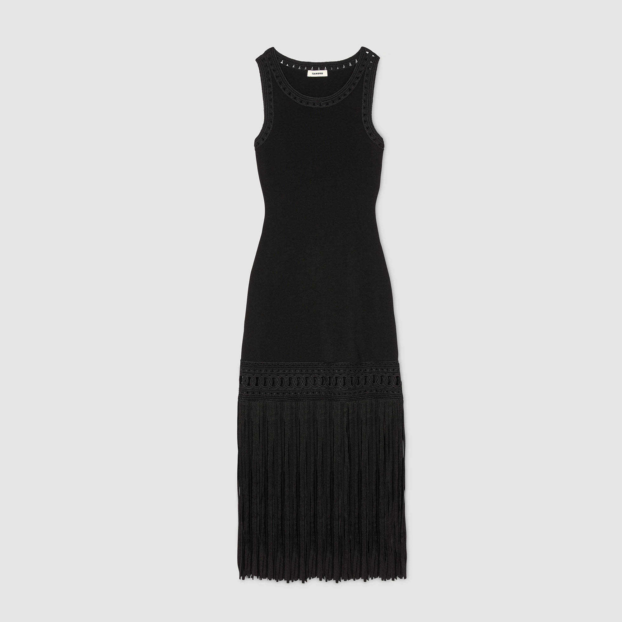 Jurk tricot met franjes