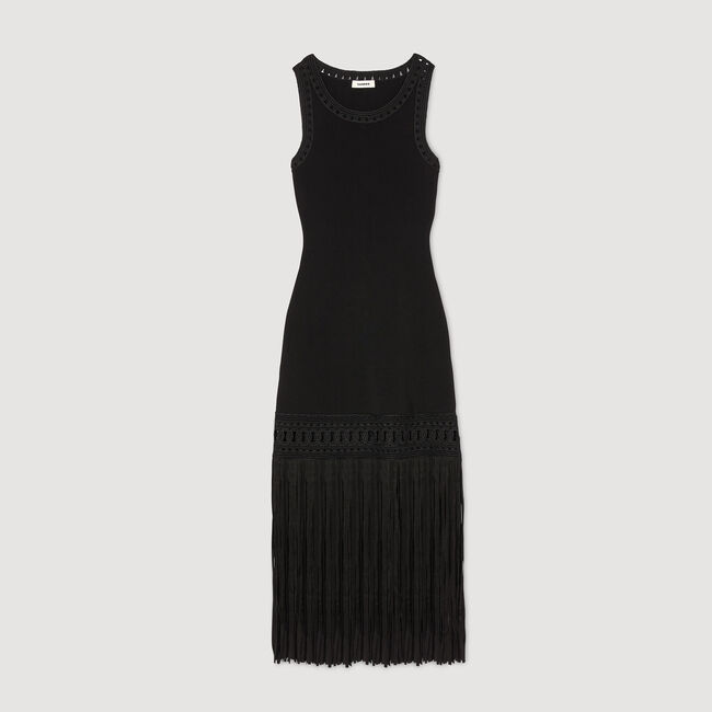 Jurk tricot met franjes