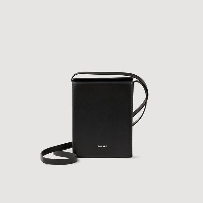 Leren telefoonhoes met draagkoord