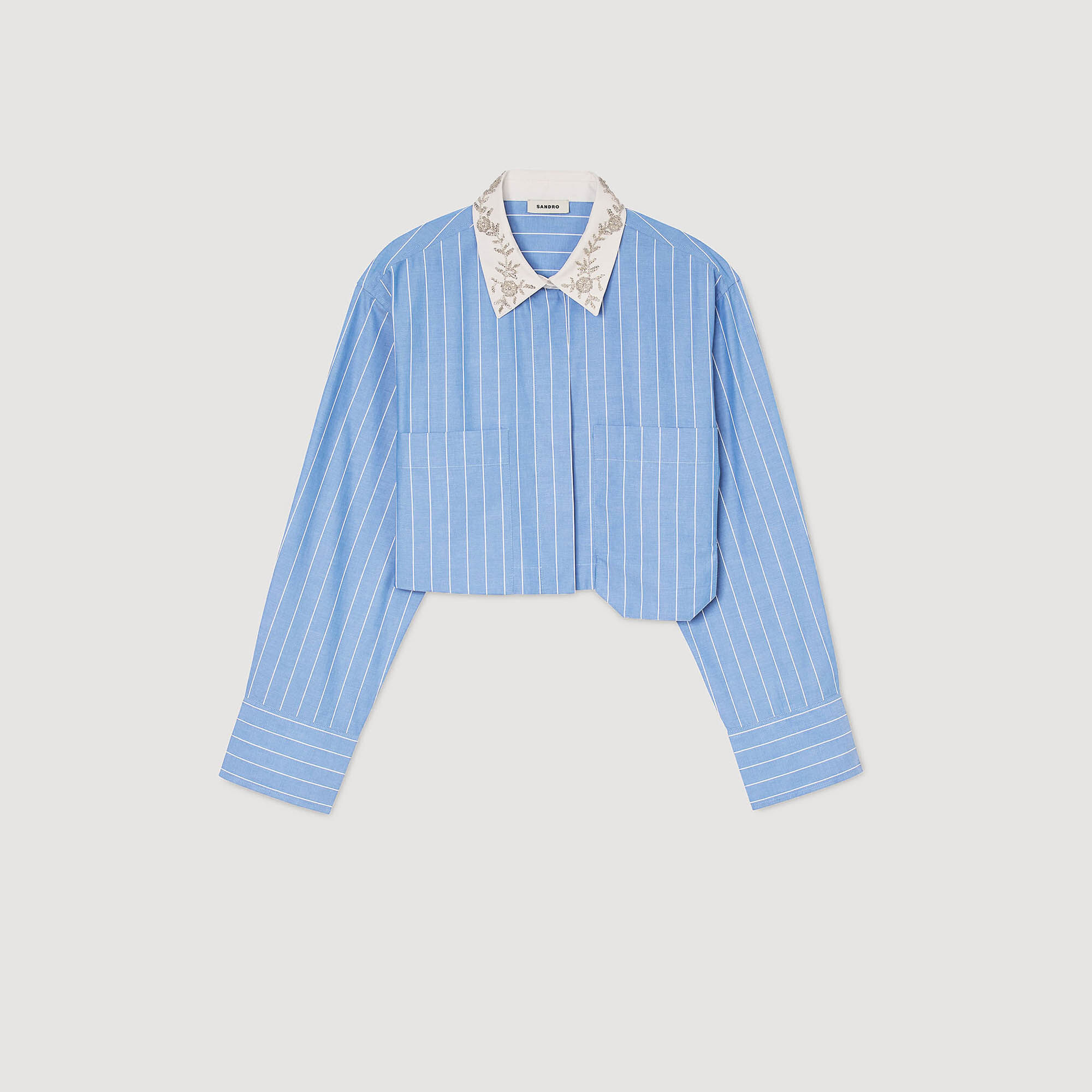 Overhemdblouse kort gestreept