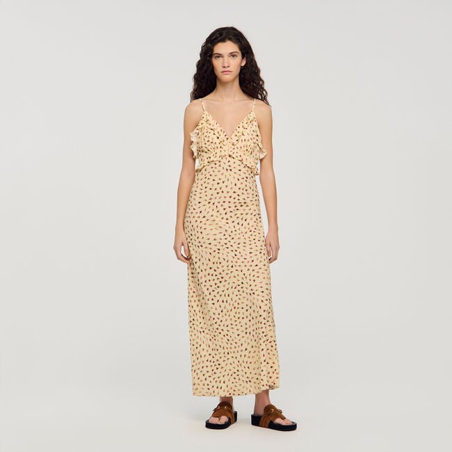 Lange jurk bloemenprint