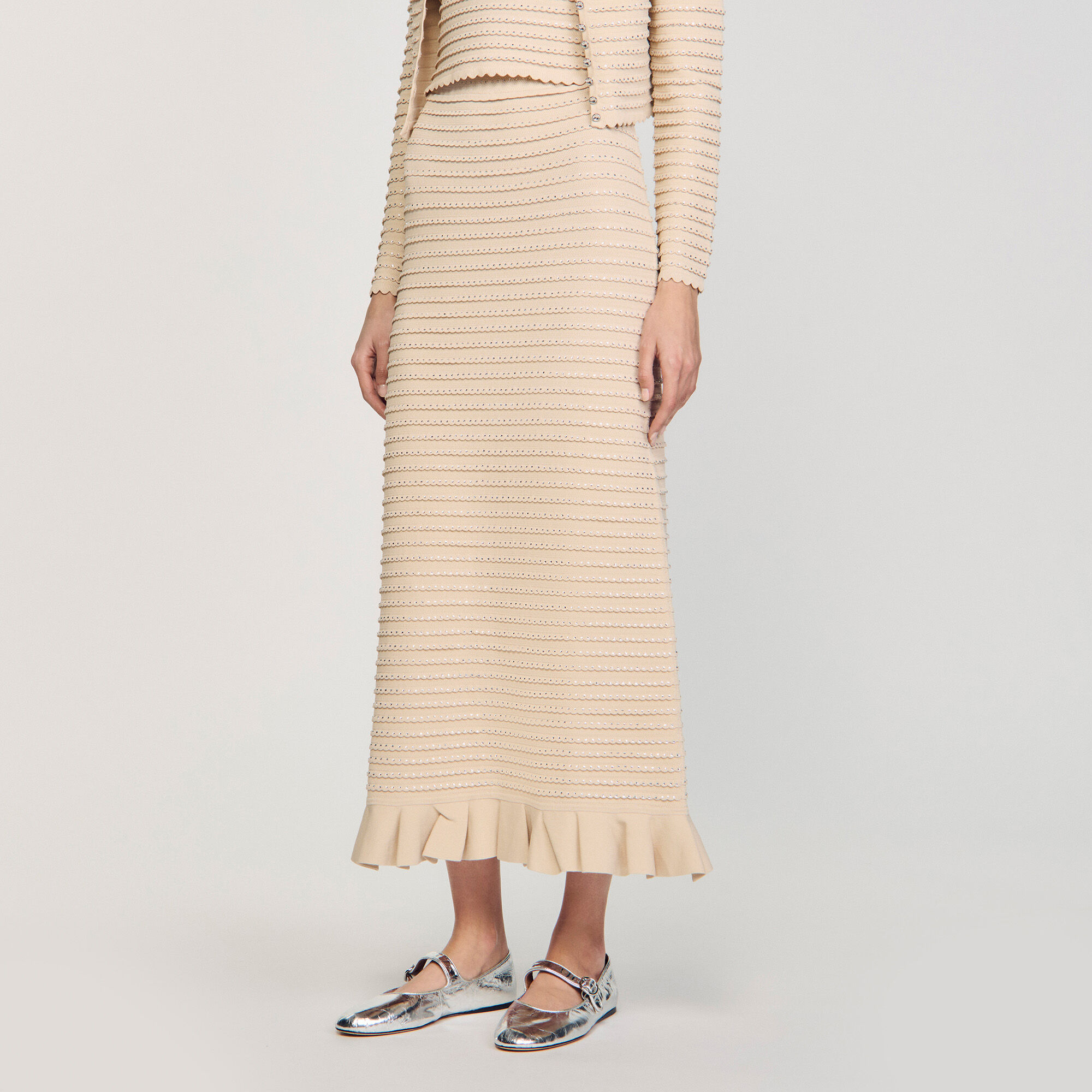 Lange rok tricot stras