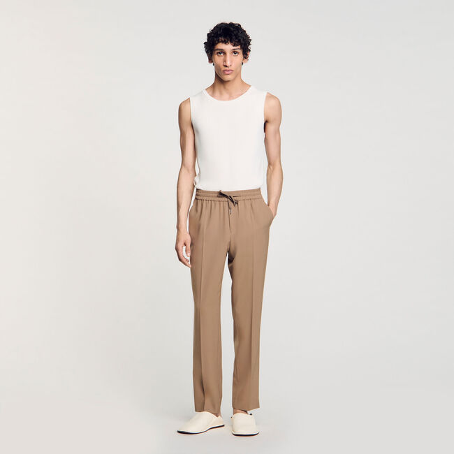 Rechte pantalon met elastiek