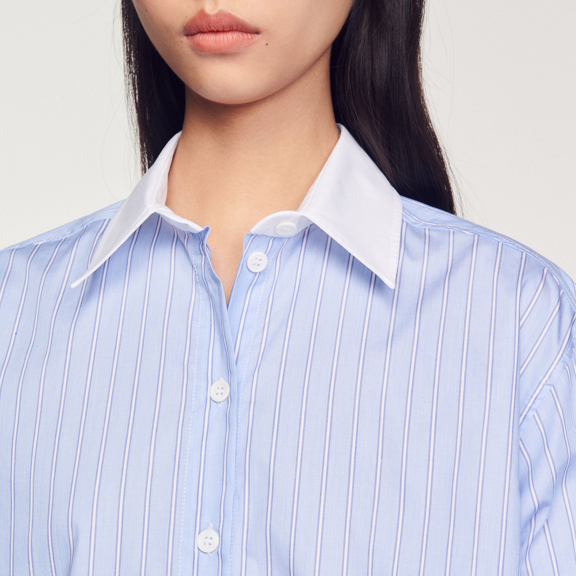 Katoenen overhemdblouse gestreept