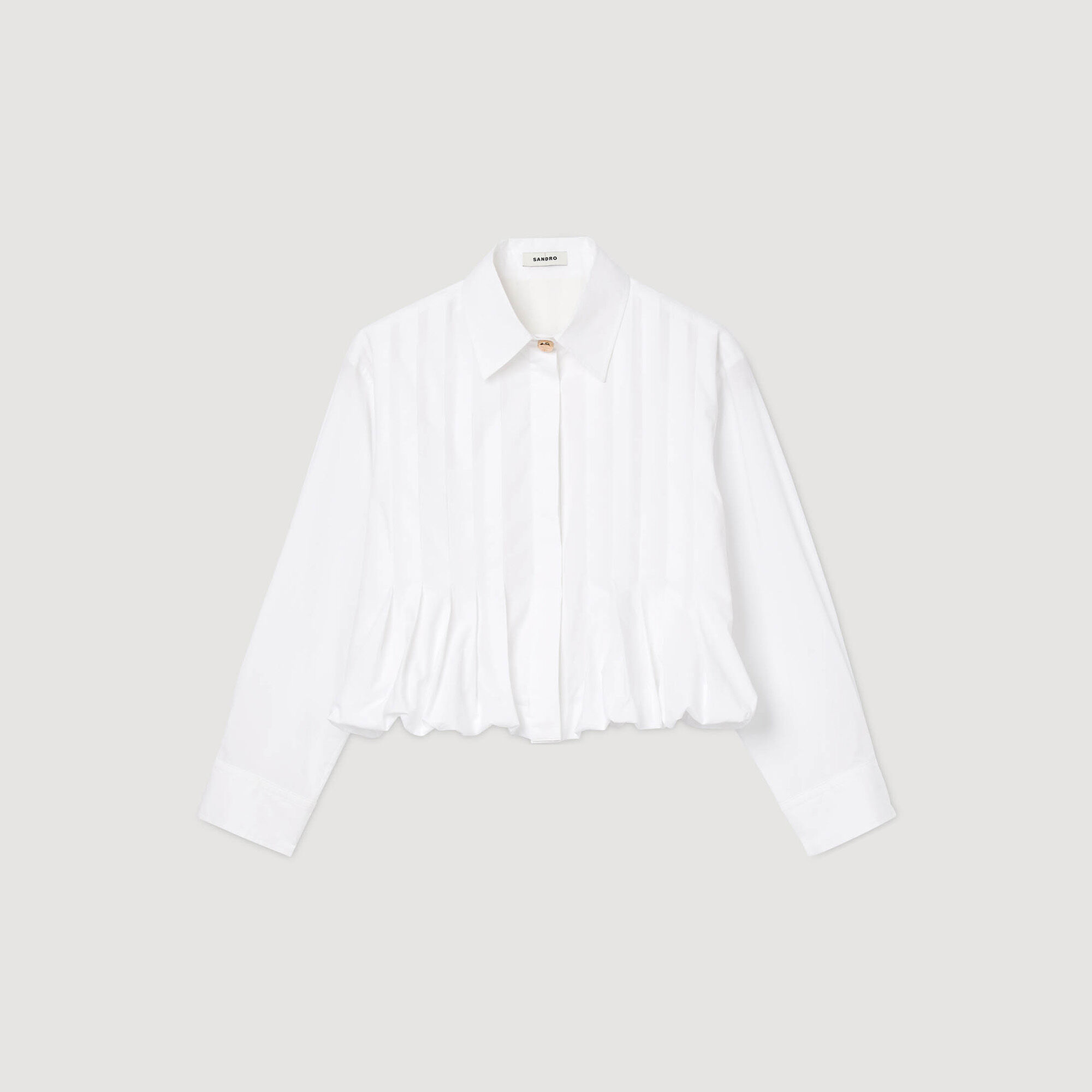 Korte overhemdblouse met plooien