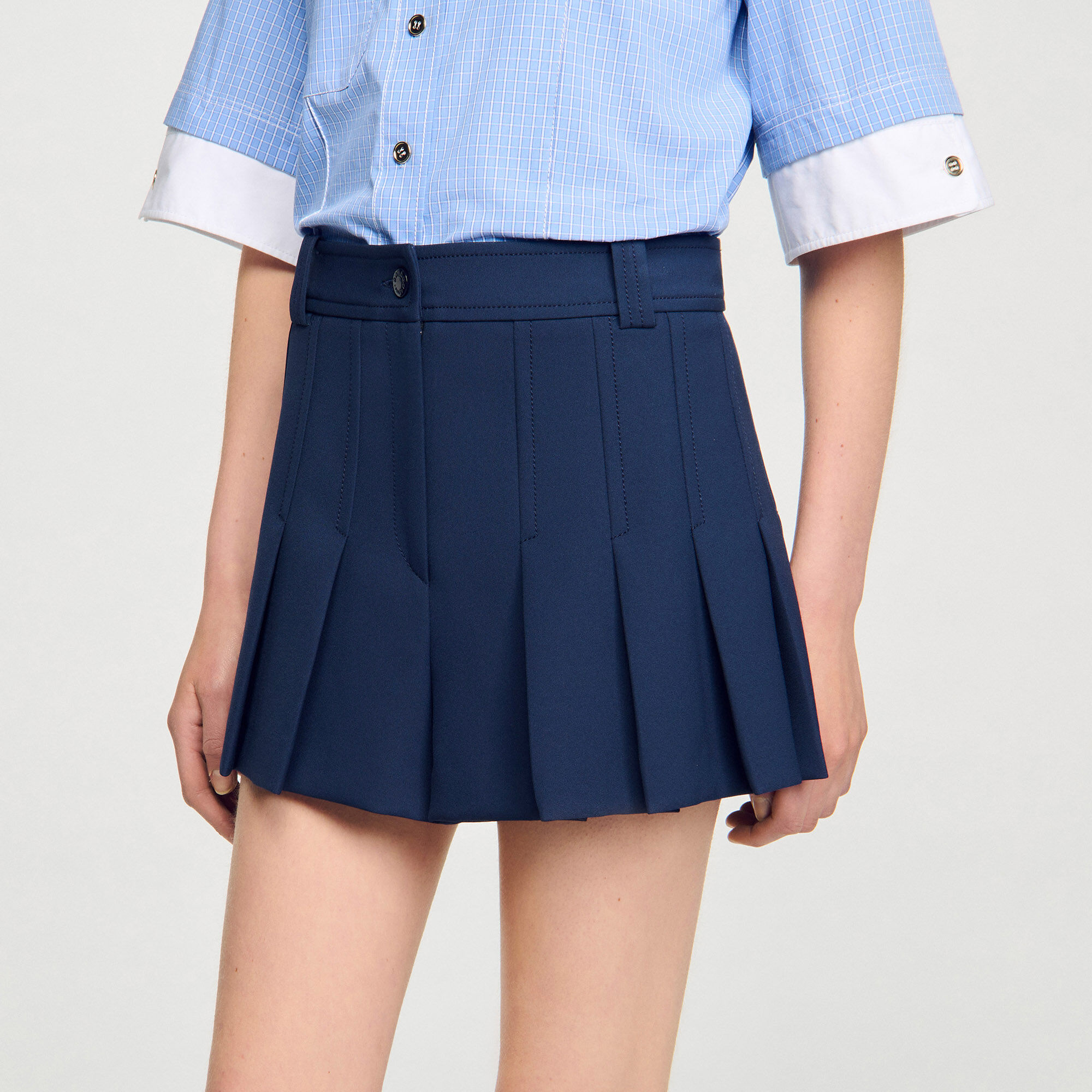 Short met plooien