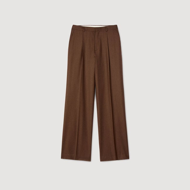 Wijdvallende broek van wol