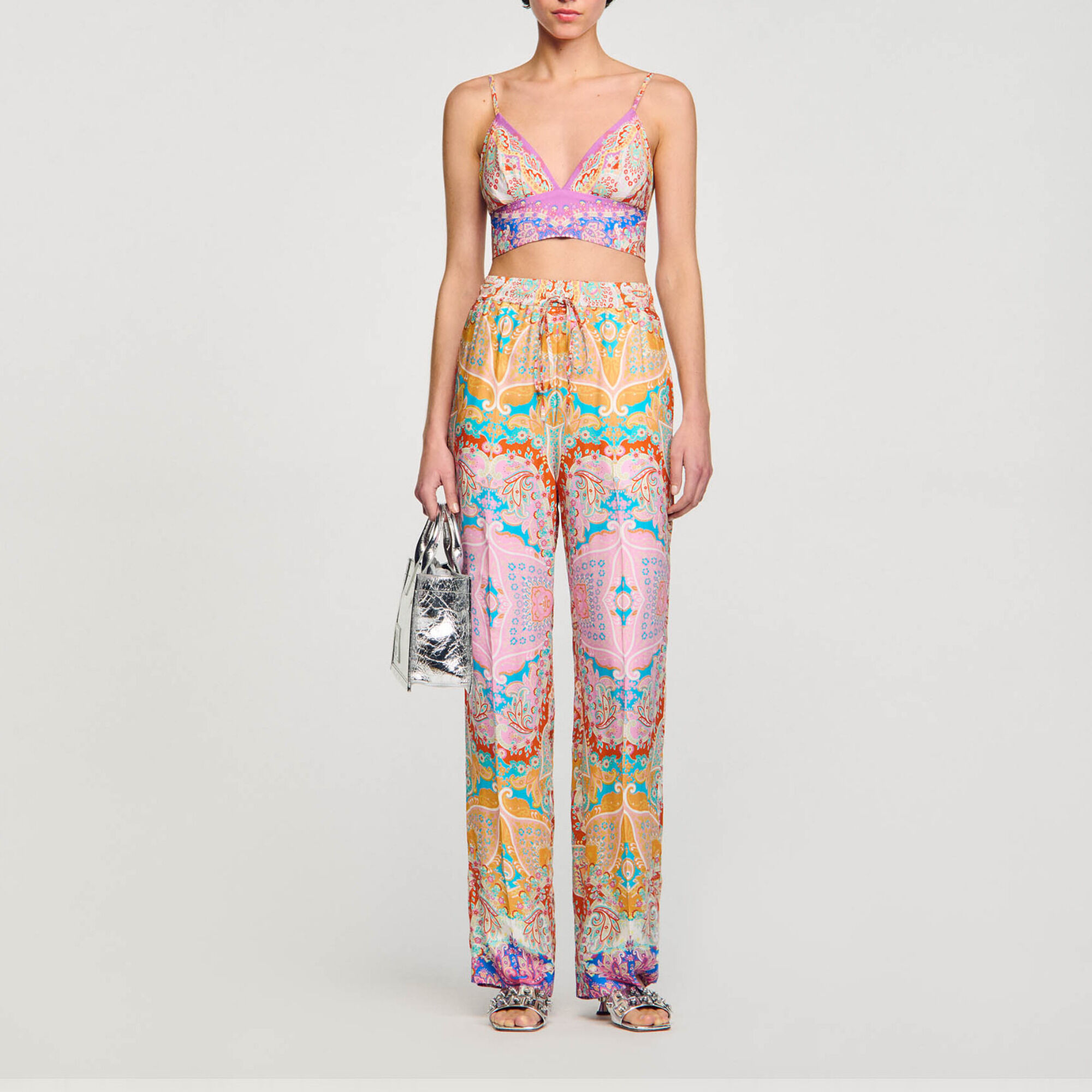 Pantalon soepelvallend met print