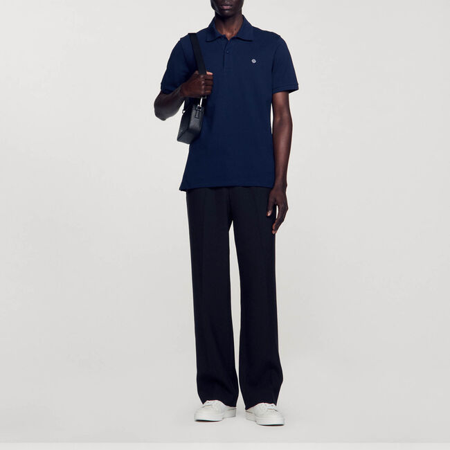 Polo met square cross-patch - Man | Sandro