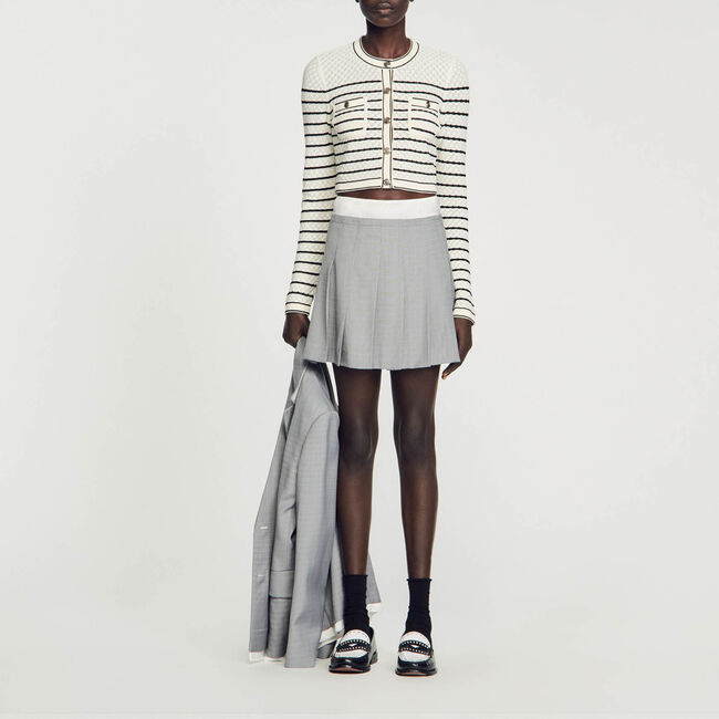 Gestreepte korte cardicoat