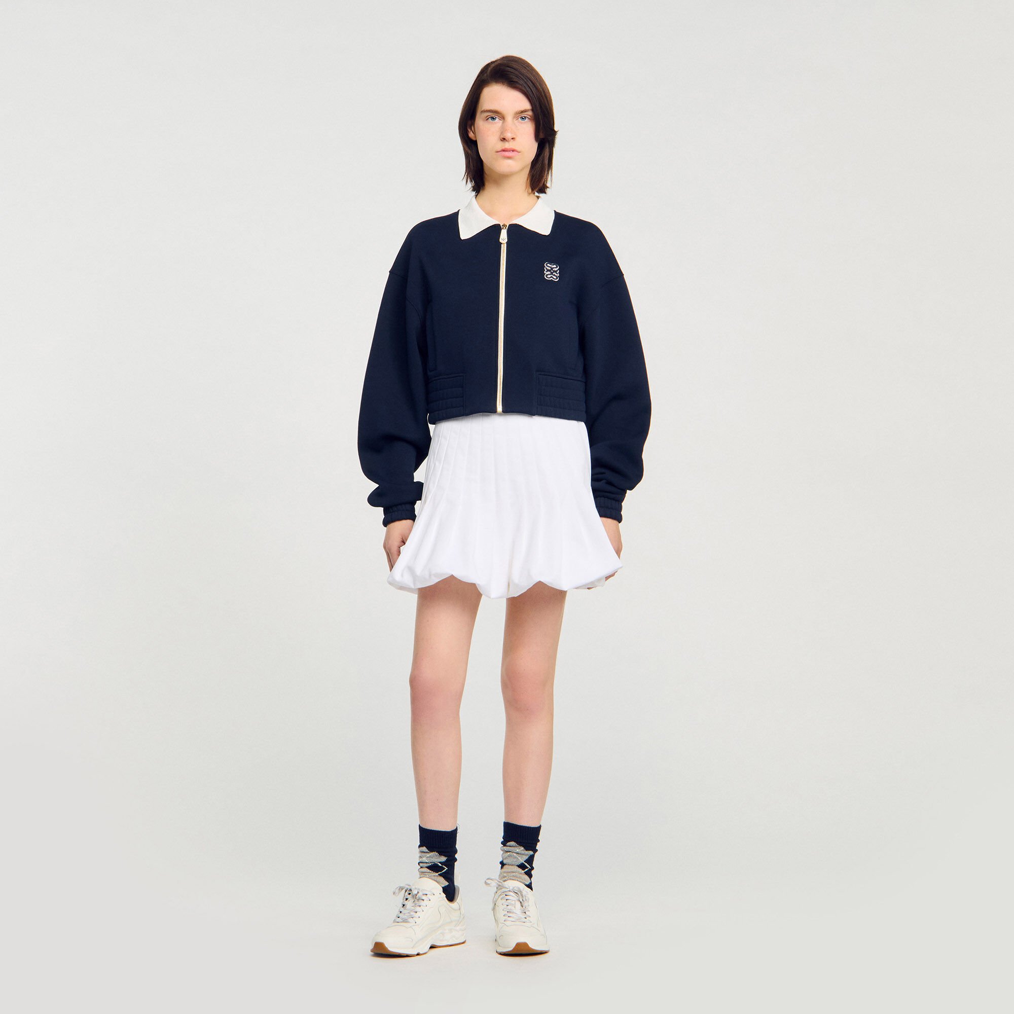 Kort sweatshirt bicolor