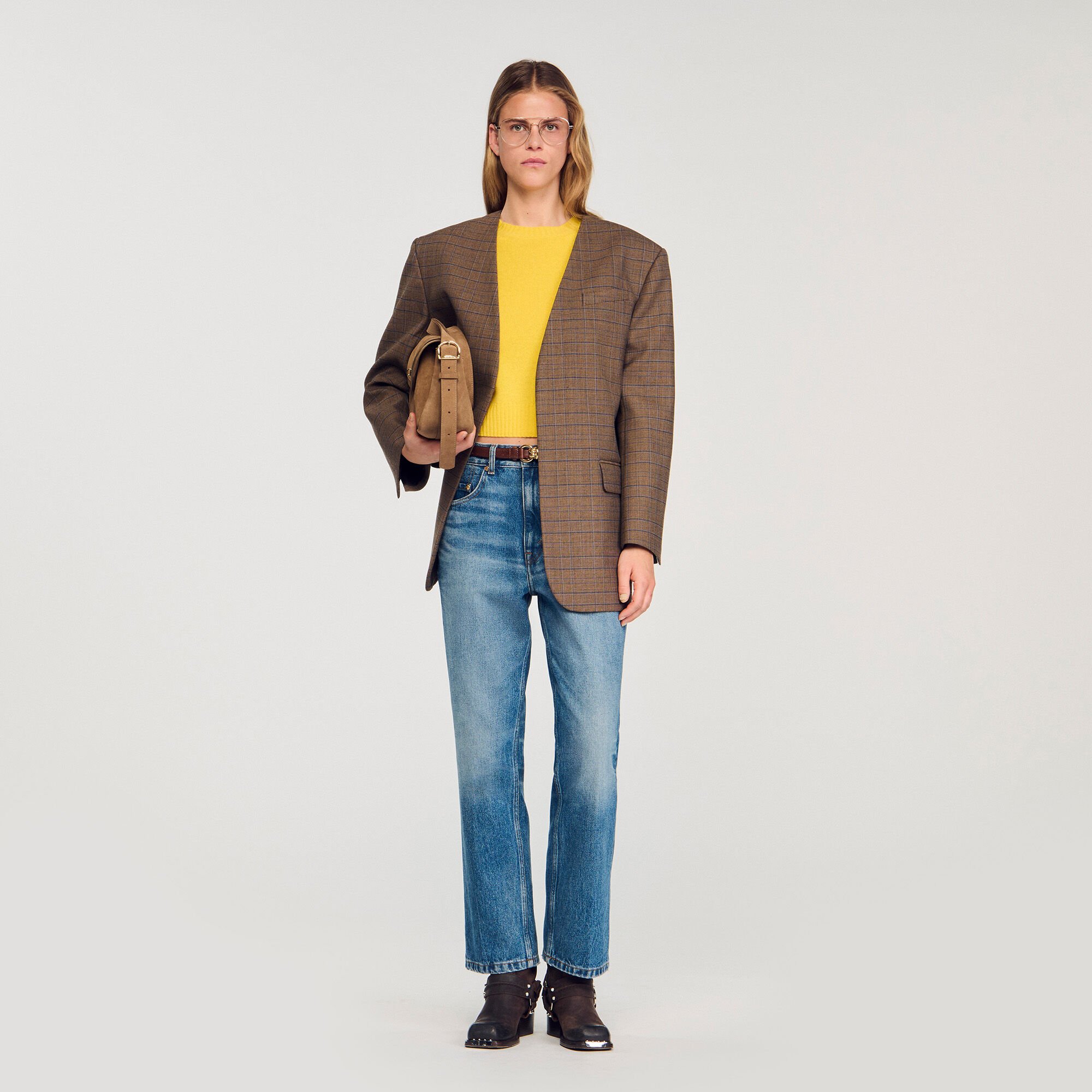 Oversized geruit jasje