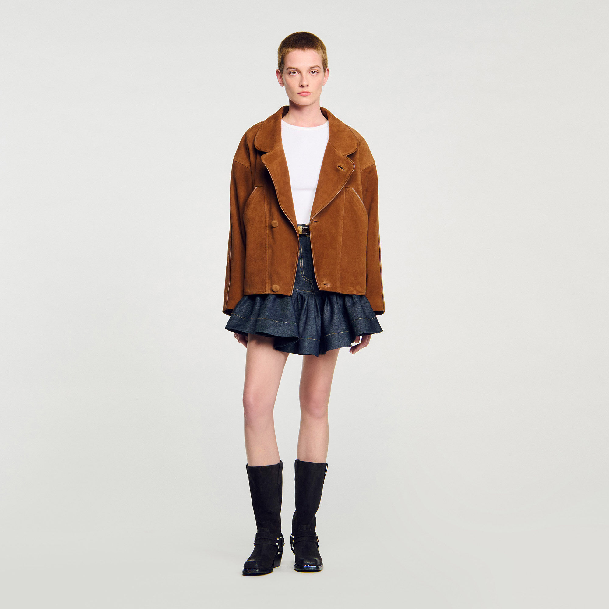 Oversized suède jack
