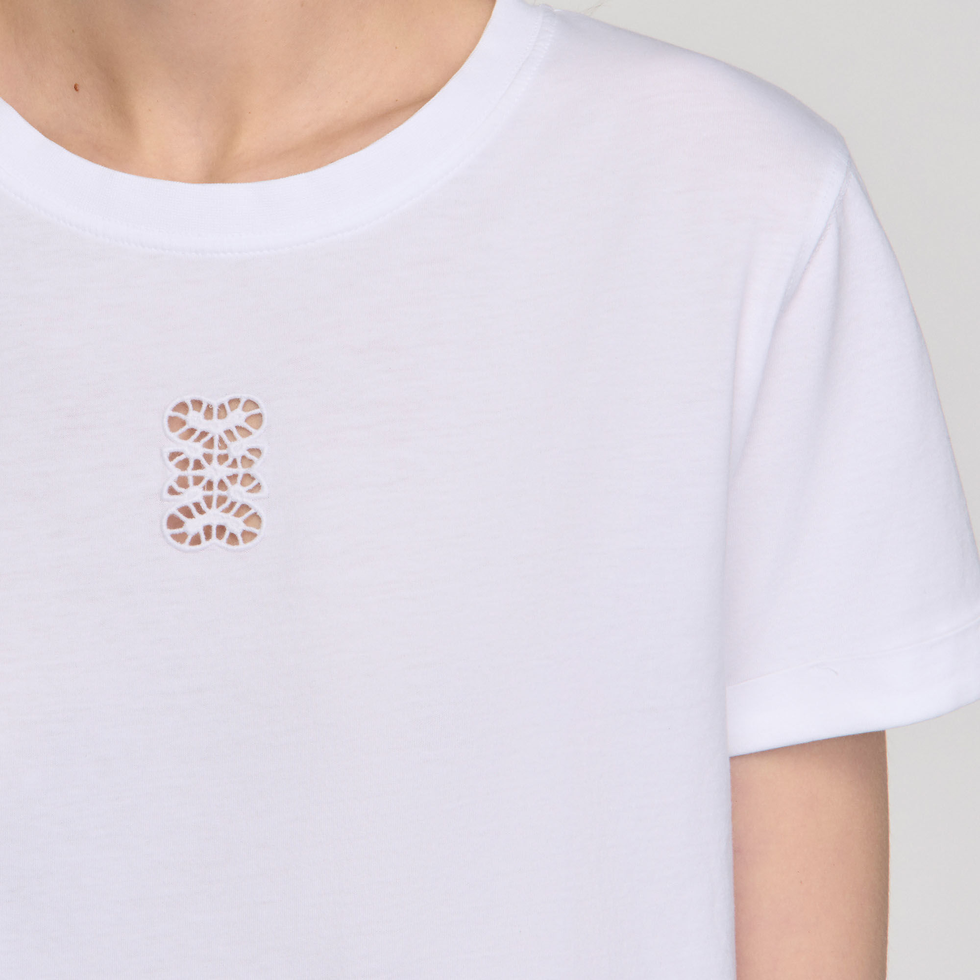 T-shirt katoen met borduurwerk