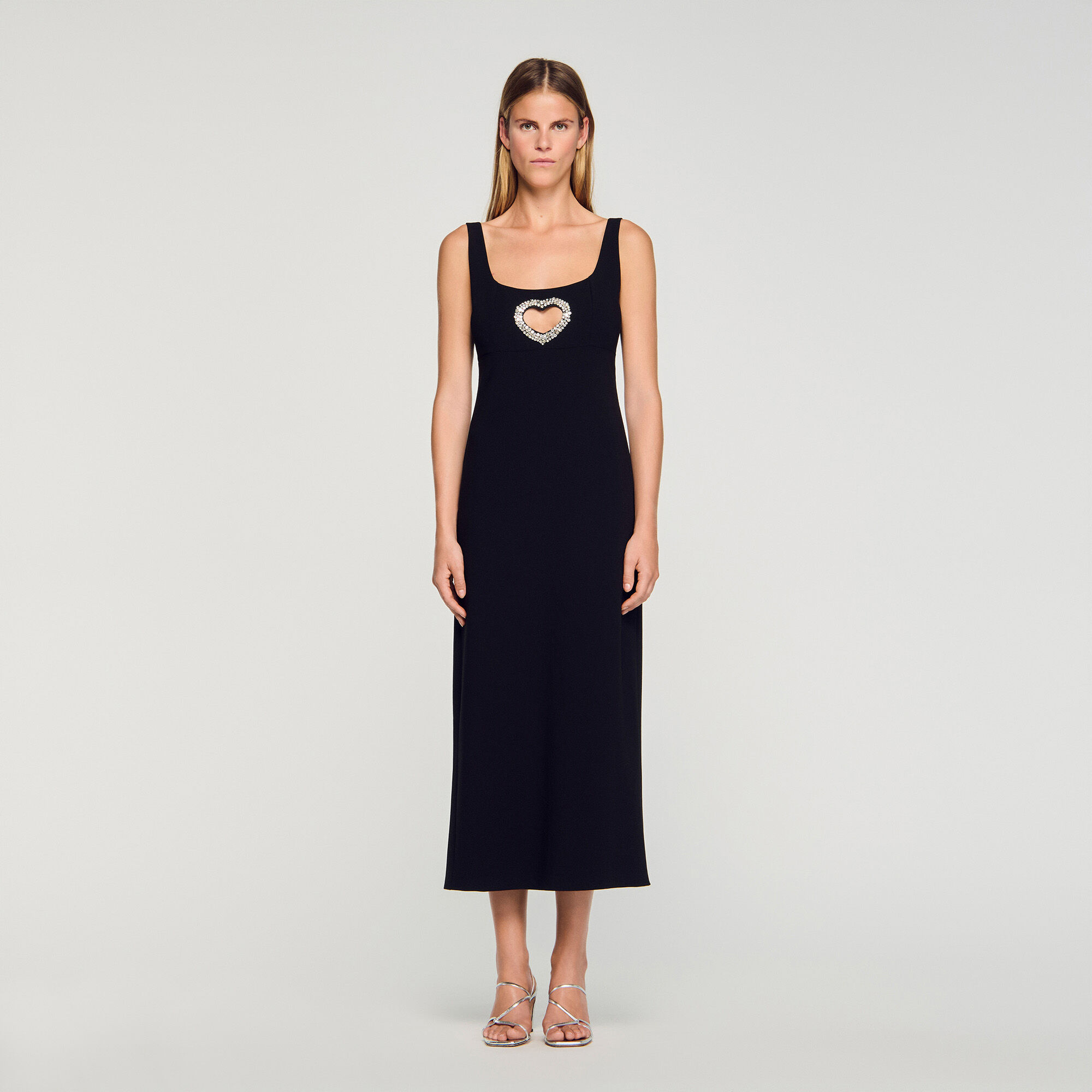 Lange jurk hart met stras