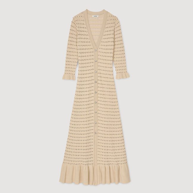 Lange jurk tricot met stras