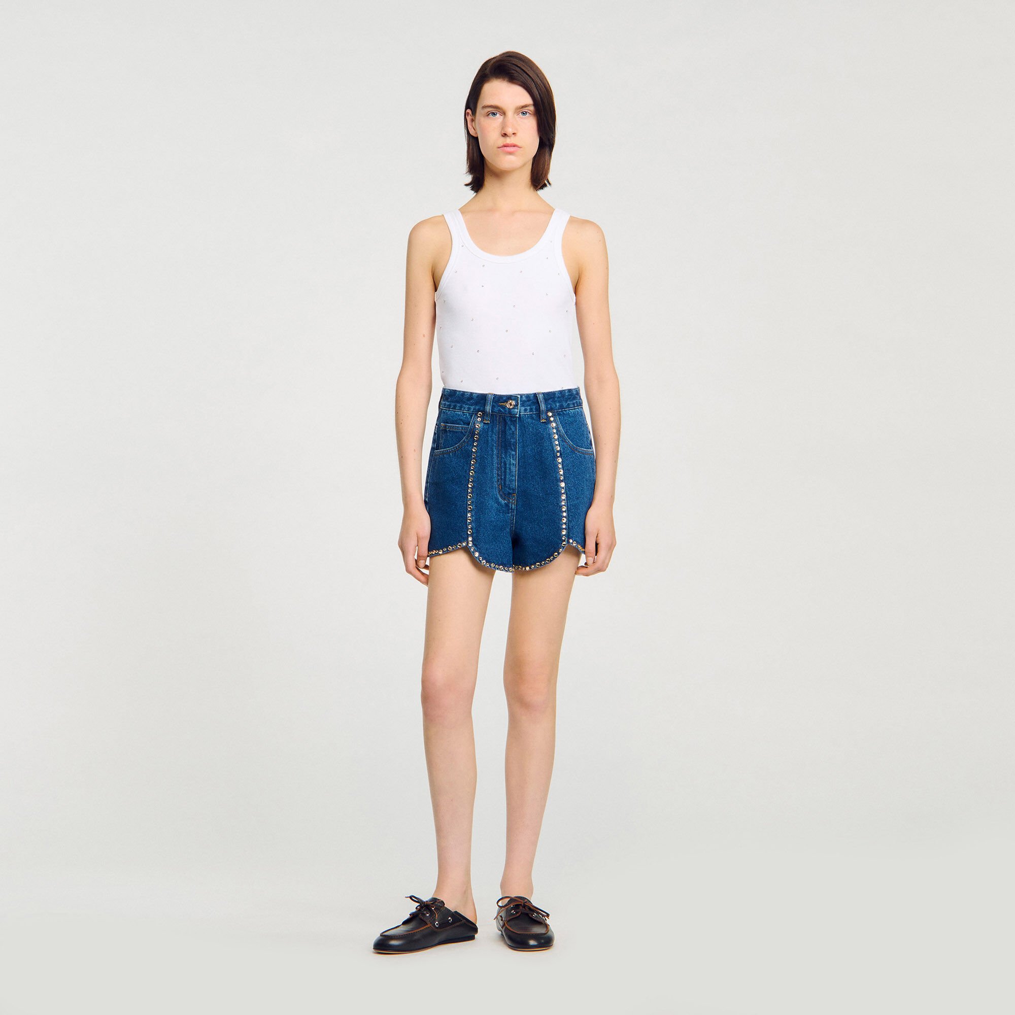 Short denim met stras
