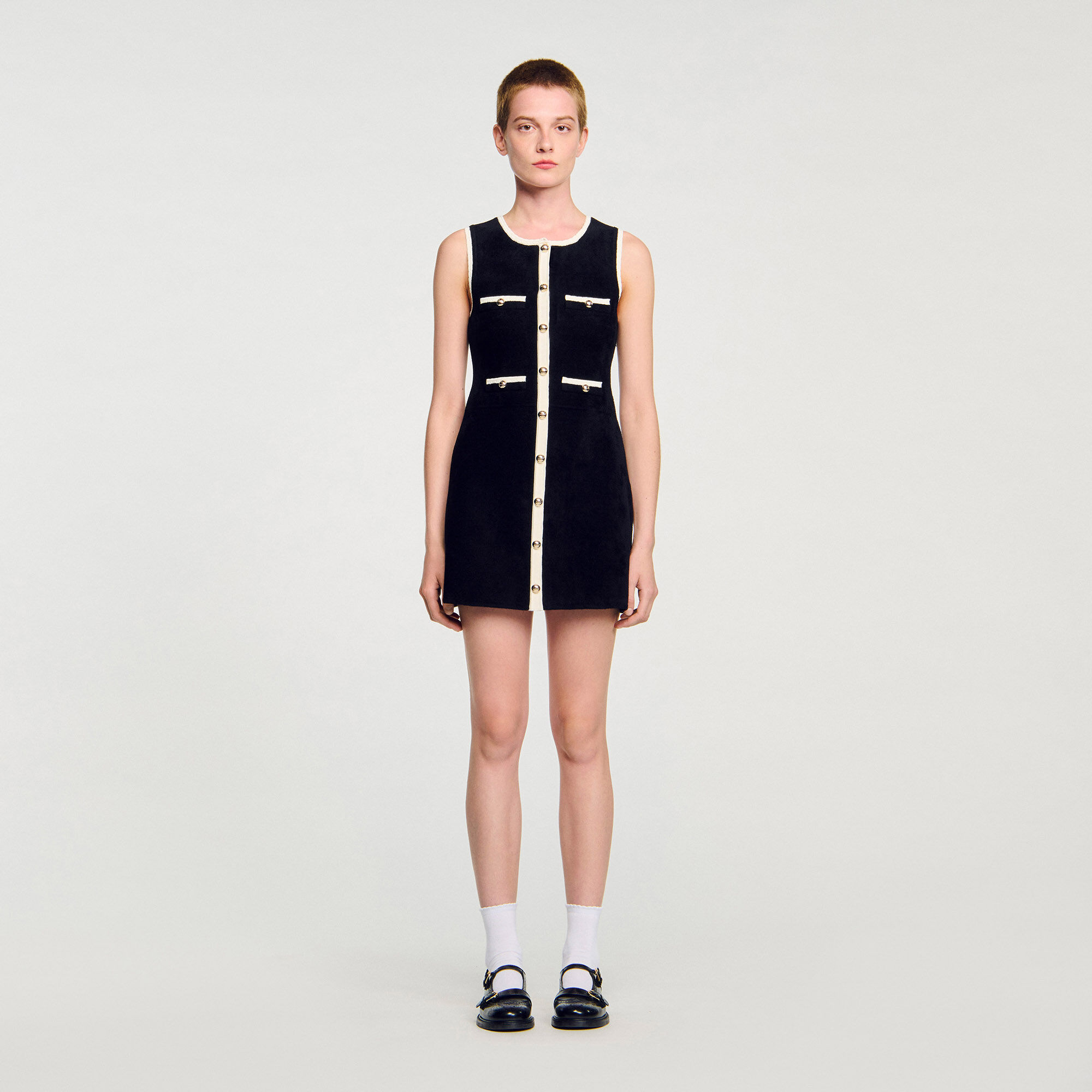 Korte jurk tricot velours