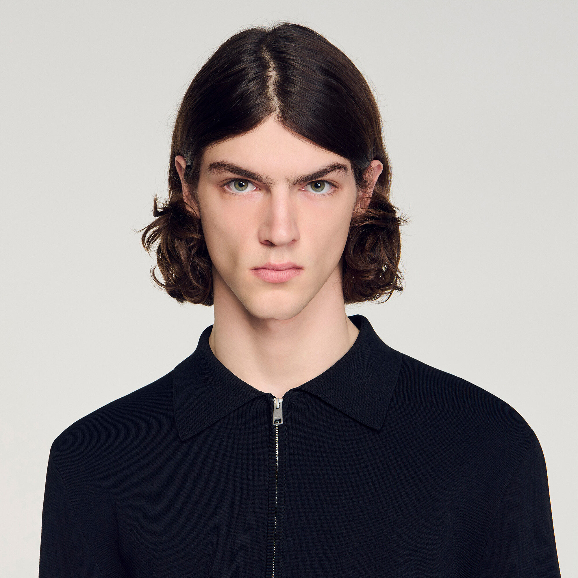 Cardigan viscose tricot met rits