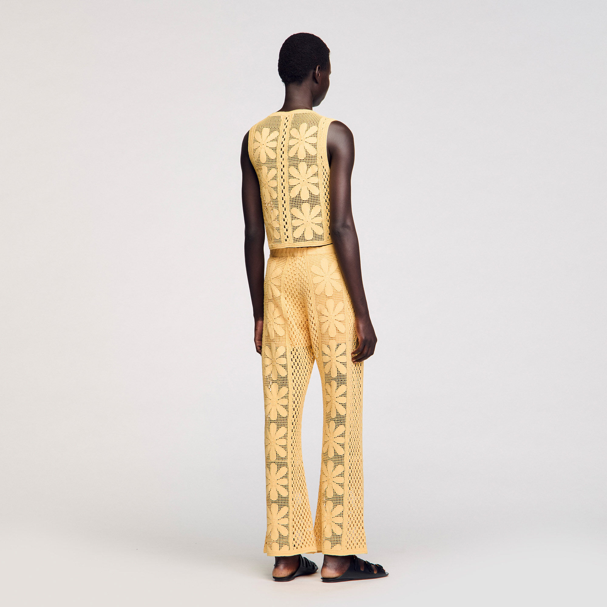 Pantalon straight fit gehaakt