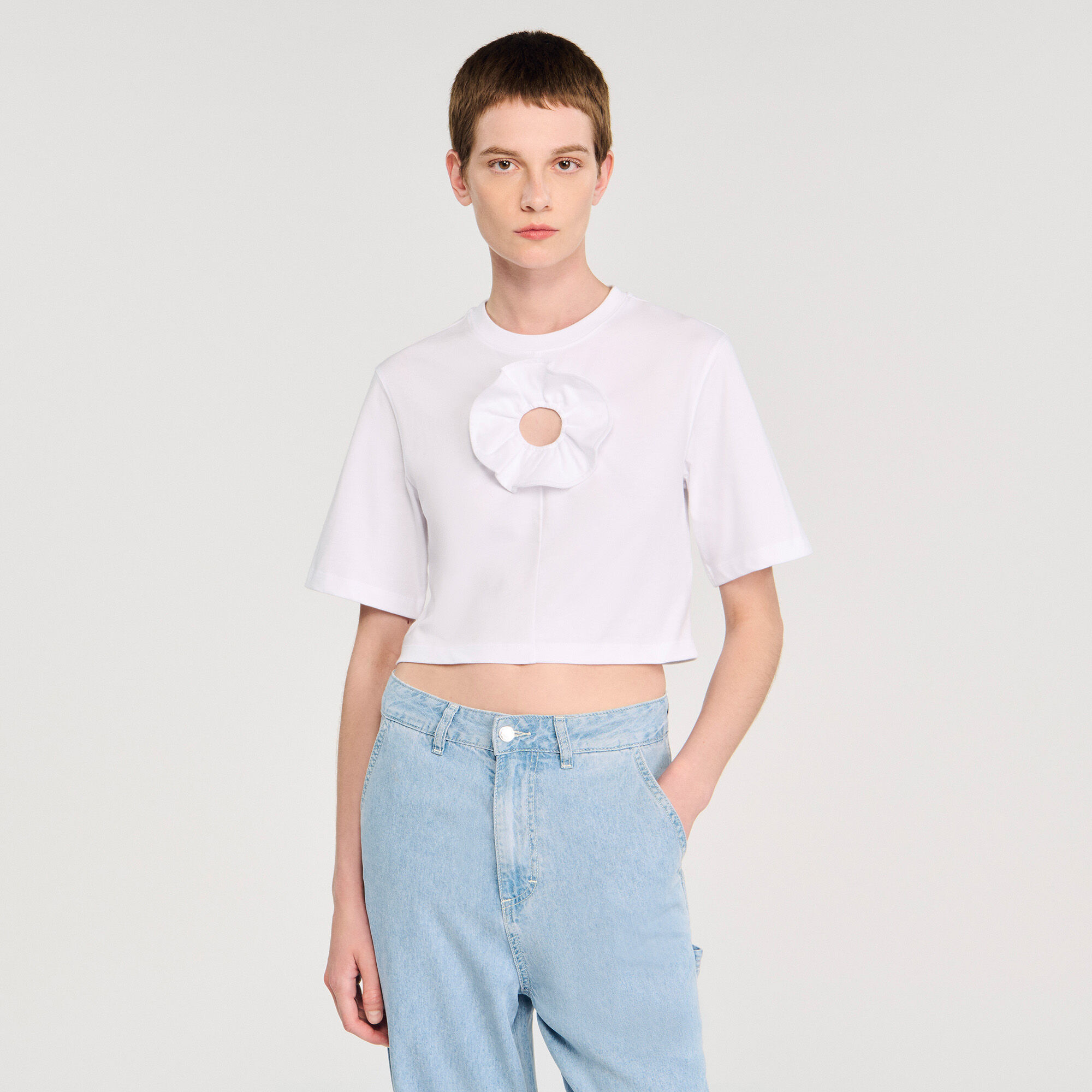 T-shirt met volant detail