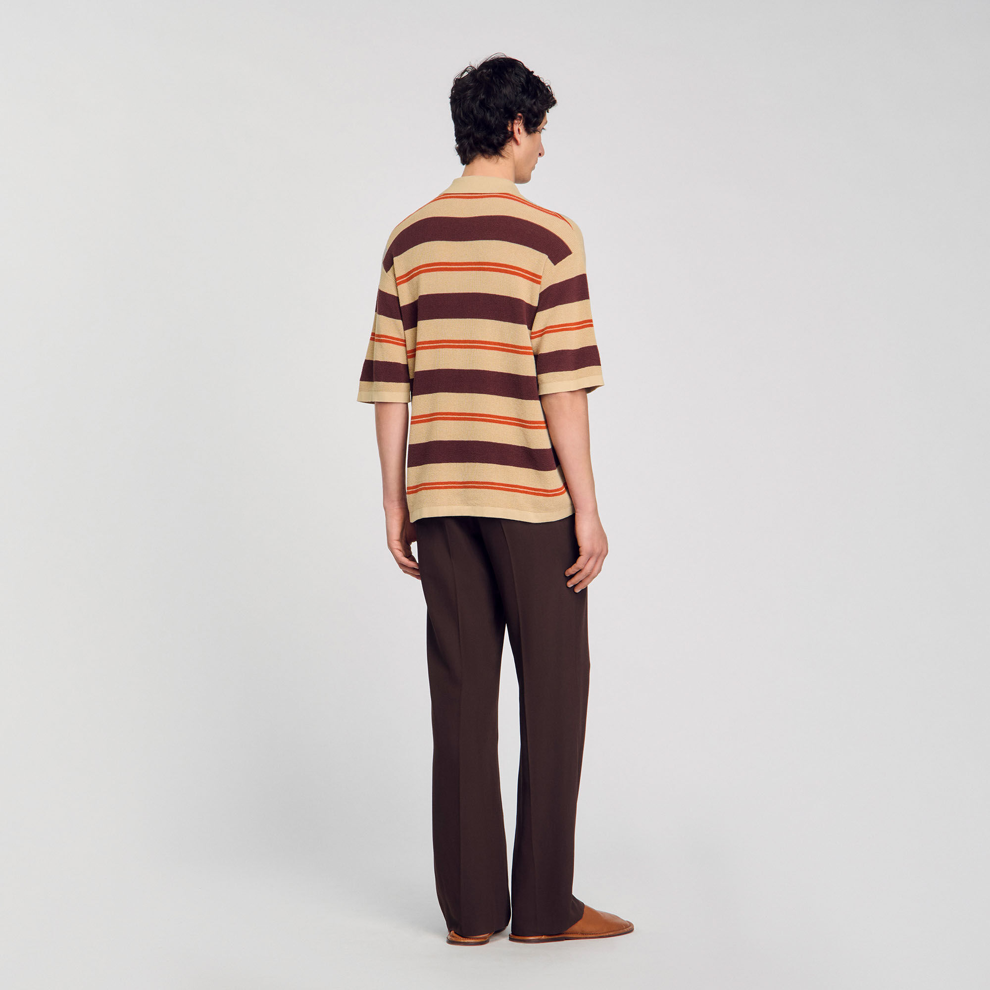 Polo tricot gestreept