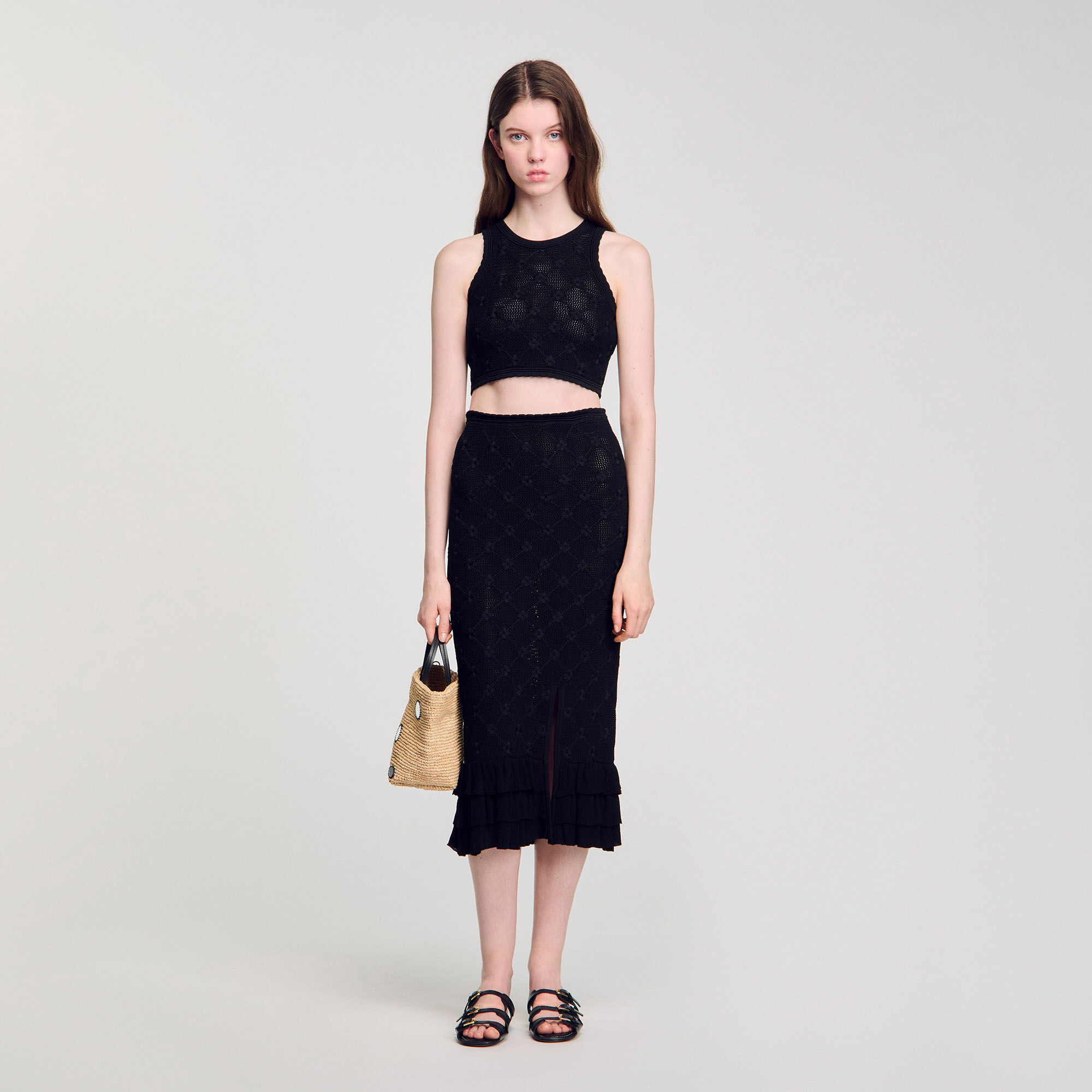 Midi rok tricot