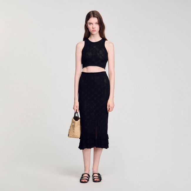 Midi rok tricot