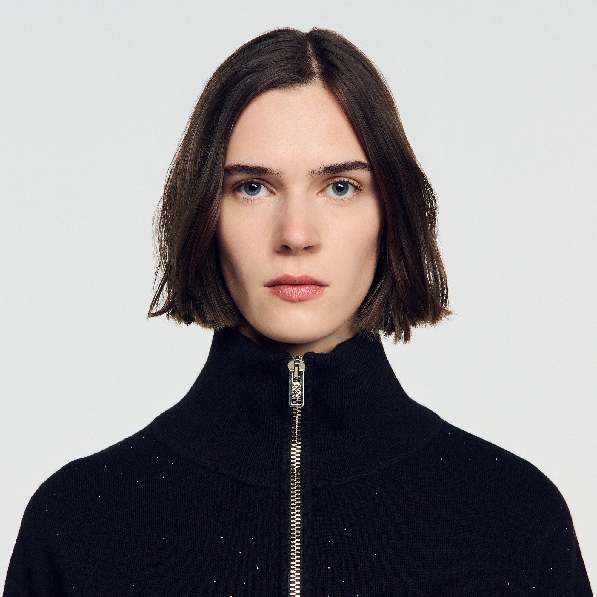 Vest met opstaande kraag en stras - Vrouw | Sandro