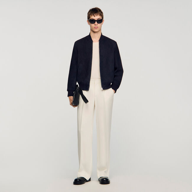 Jack van su&egrave;de met ritssluiting