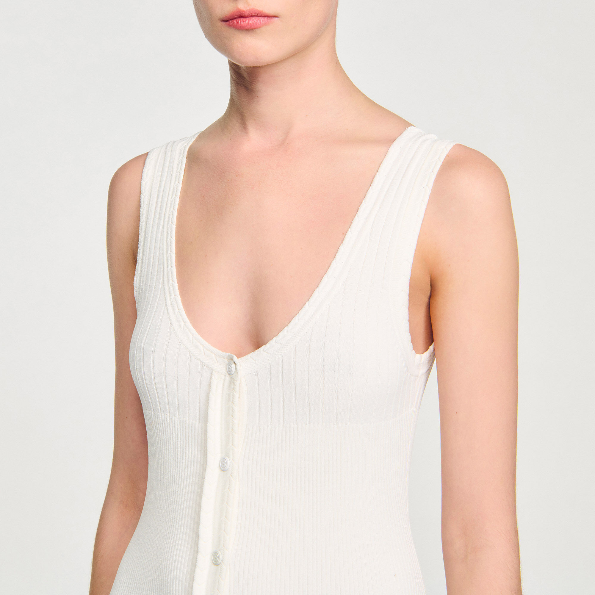 Lange tricot jurk