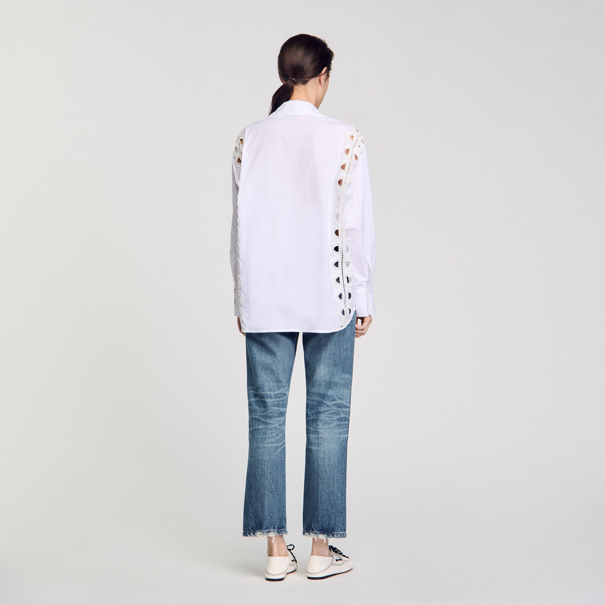 Overhemdblouse van popeline