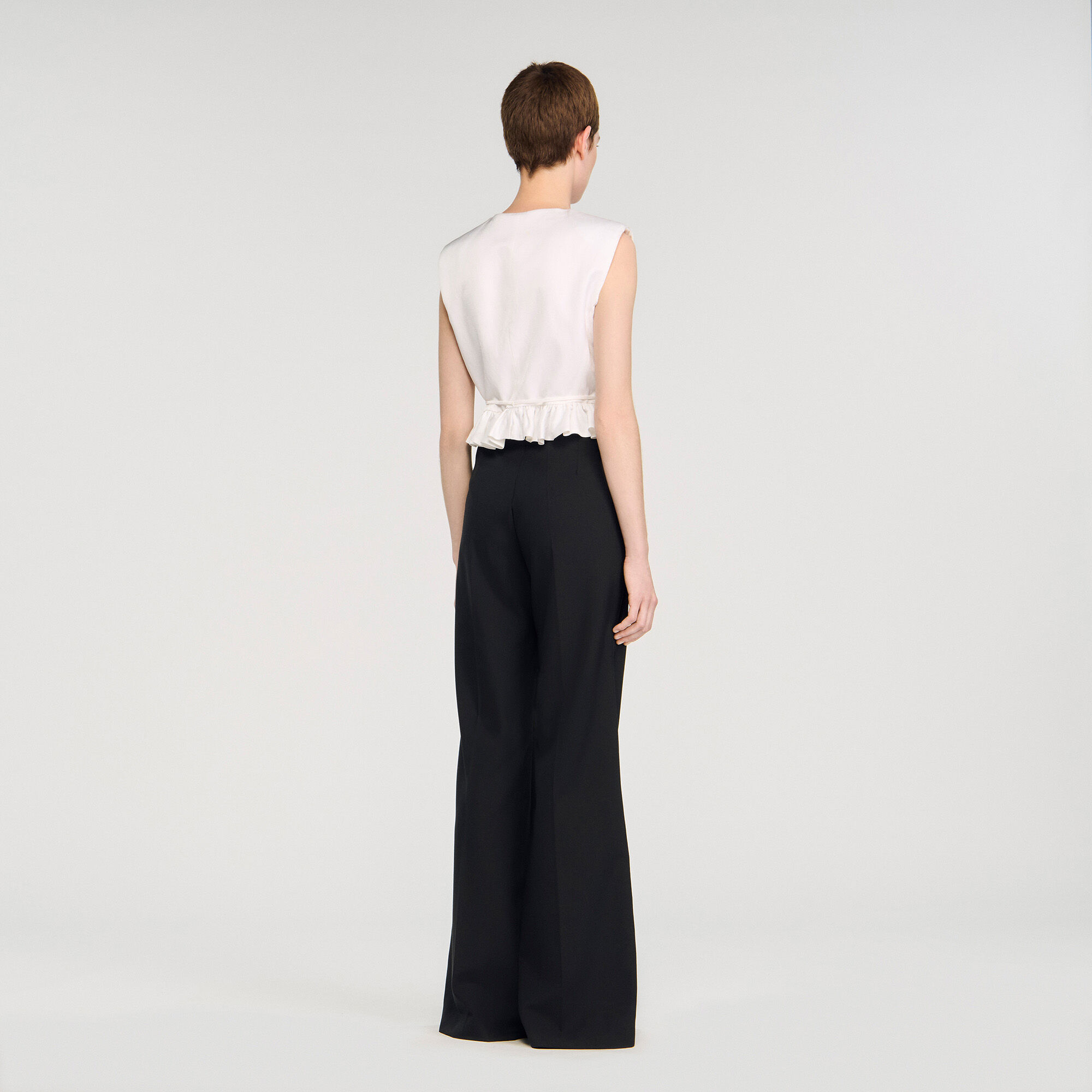 Pantalon met satijnen band