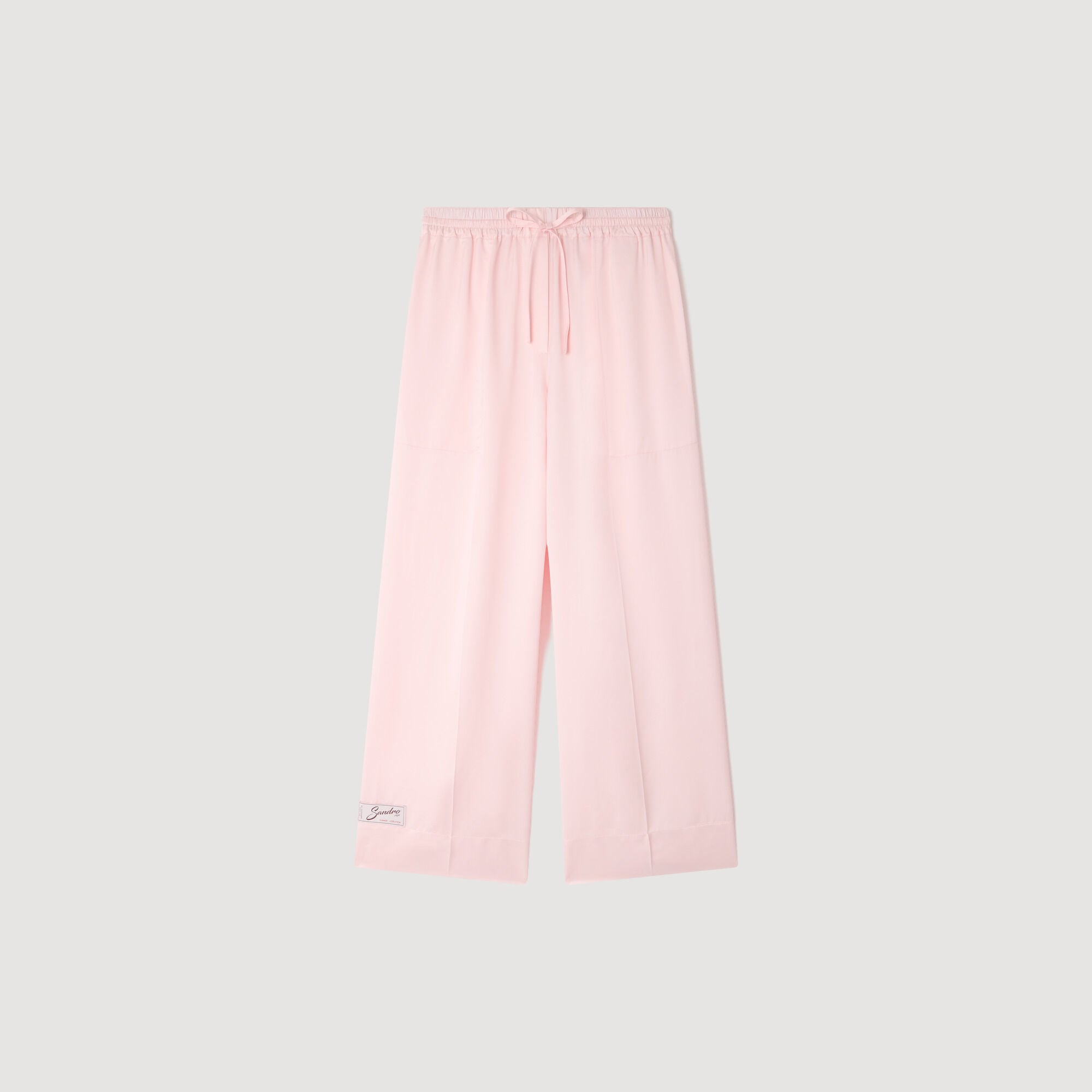 Wijdvallende satijnen pantalon