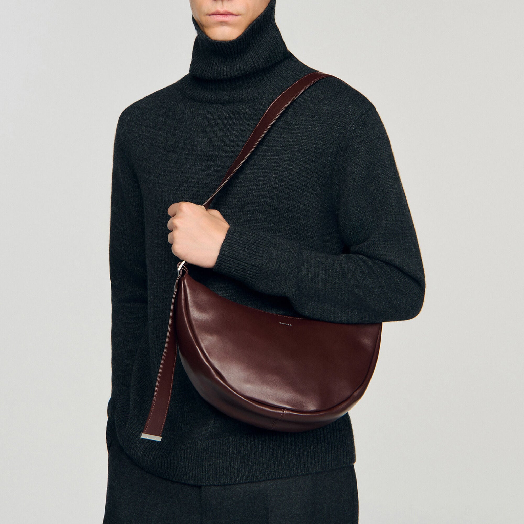 Kleine hobo tas leer - Man | Sandro