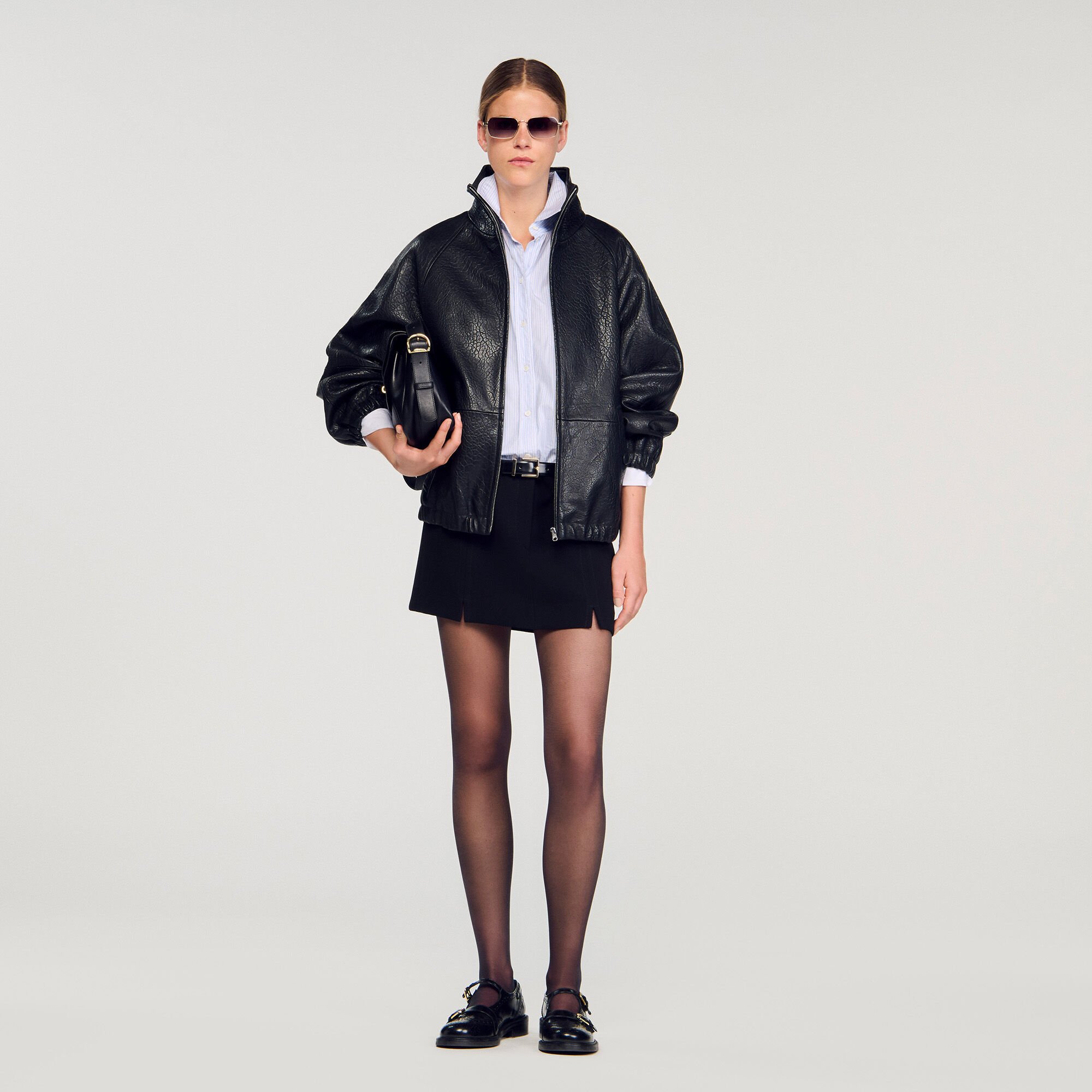 Leren jack oversized