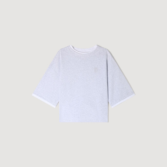 T-shirt katoen met geborduurd logo