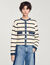 Cardigan vest gestreept met denim