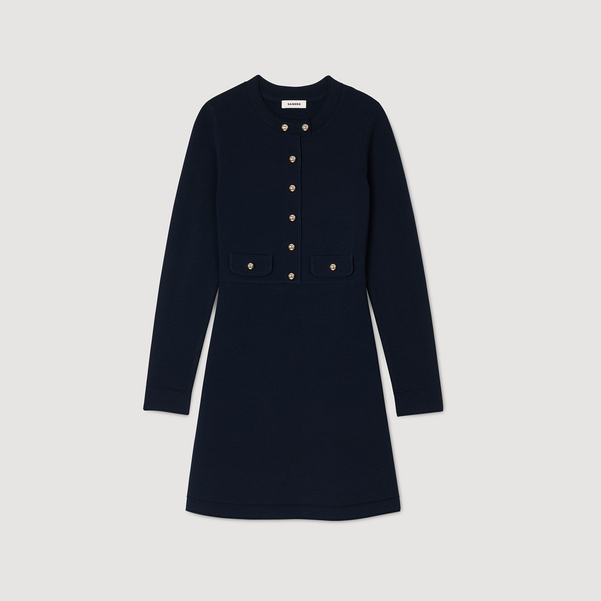 Korte jurk tricot knoopsluiting