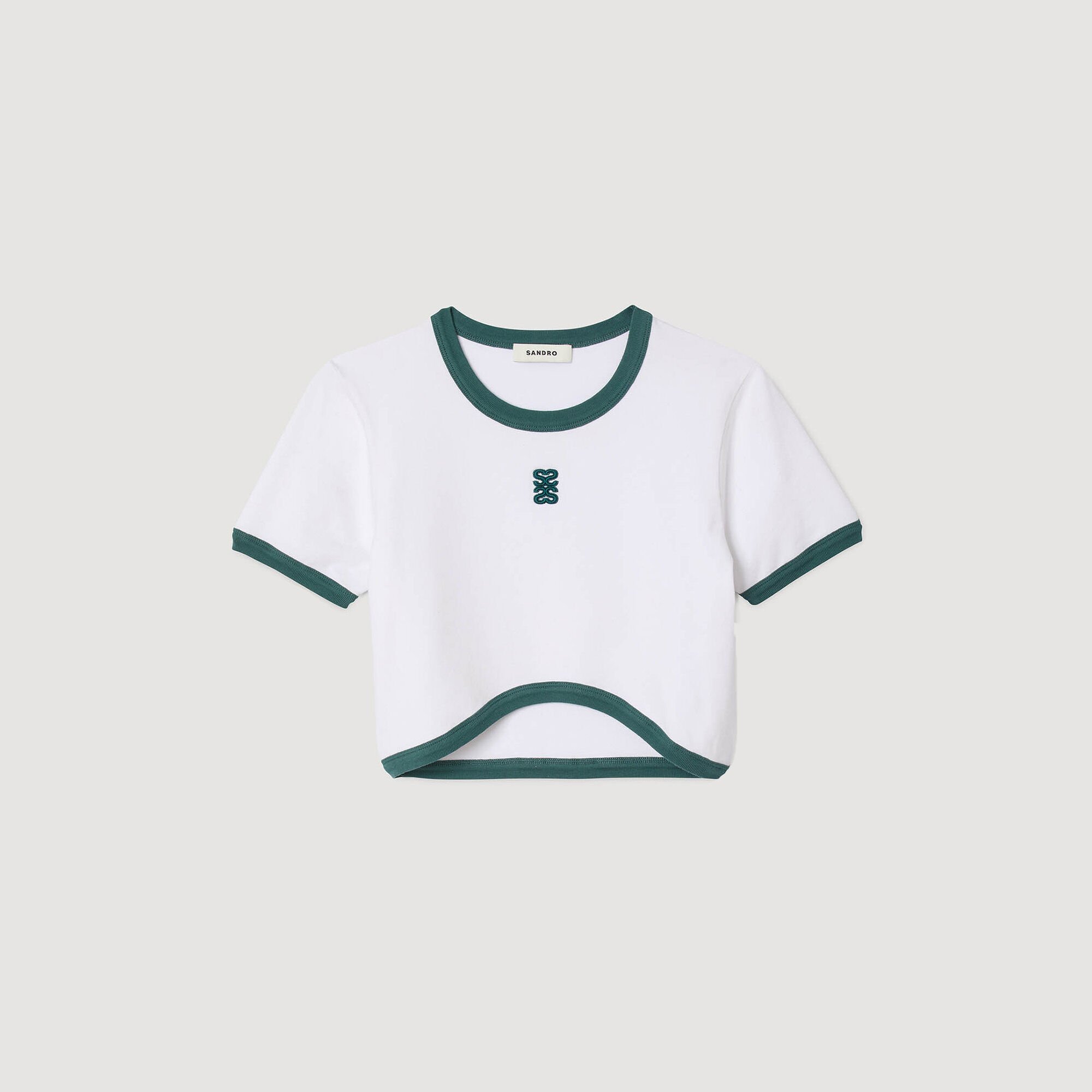 Kort T-shirt tweekleurig